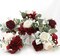 Set of 6 Artificial Bridesmaid Bouquets – Burgundy & White Silk Rose Wedding Bouquets, 7 Inch Faux Floral Arrangements for Bridal Shower, Wedding, Anniversary & Ceremony Decor